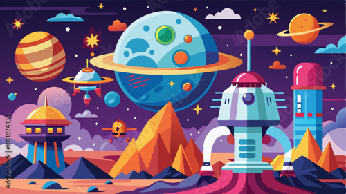 ScienceFictionDay  vector illustration generate ai