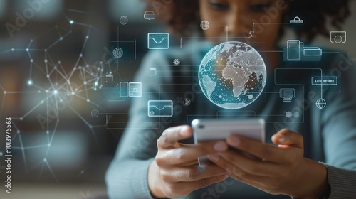 .Close-up of Female hands using mobile phone for Digital banking internet payment online shopping and financial technology, e-transaction concepts. e-wallet and currency exchange