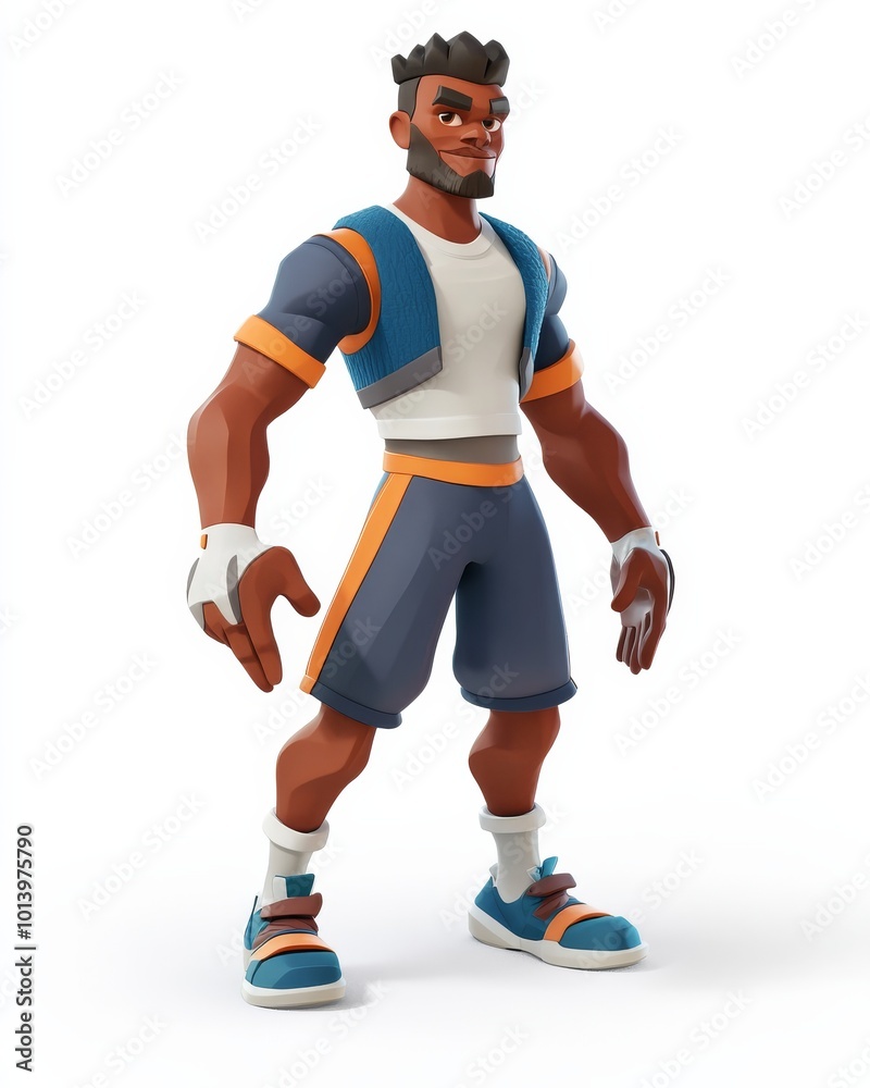 A stylized athlete embodies power and determination ready for an intense sporting challenge