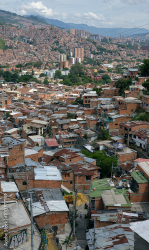 Foto Aerial view of Medellin city from Comuna 13