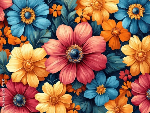 charming britishthemed background adorned with cheerful flowers and the iconic uk flag blending cultural heritage with artistic flair in a vibrant lively design