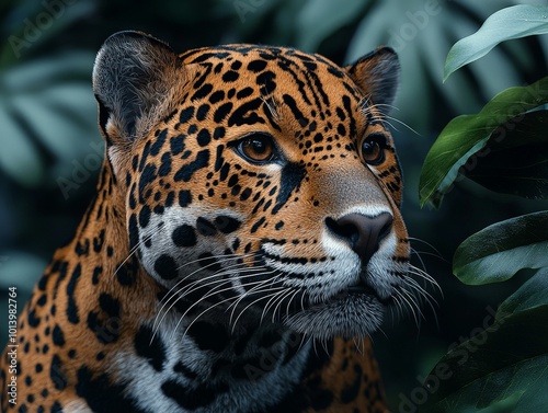 Young Jaguar Portrait: Highly Detailed and Ultra-Realistic photo