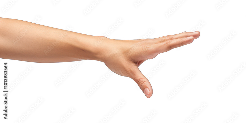 Outstretched hand with fingers extended isolated on transparent background. Hand gesture concept for design and print. Outstretched hand with fingers extended isolated on transparent background. Hand gesture concept for design and print.