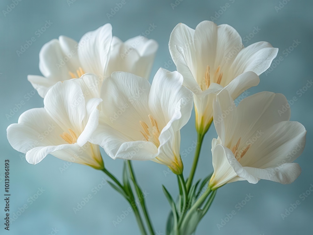 delicate freesia flowers in white against a soft background highlighting their elegant petals and subtle fragrances creating a refined and minimalistic floral composition delicate freesia flowers in white against a soft background highlighting their elegant petals and subtle fragrances creating a refined and minimalistic floral composition
