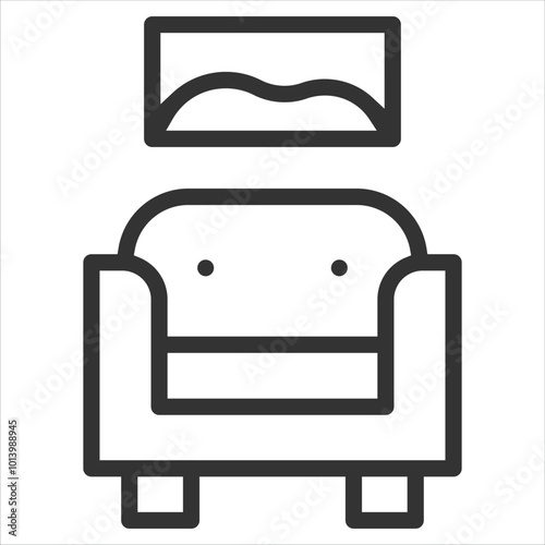 Single chair with picture
