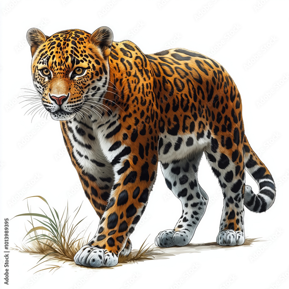 Illustration of a Critically Endangered Amur Leopard Illustration of a Critically Endangered Amur Leopard
