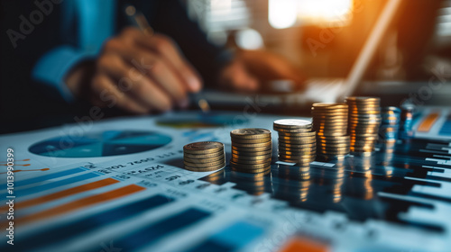 Close Up of Hands Stacking Coins for Investment Planning