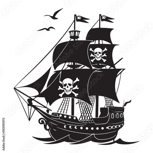 pirate ship silhouette