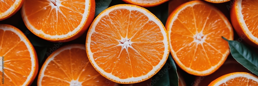 A close up of a bunch of oranges with one of them cut in half. The oranges are arranged in a way that they look like they are in a pile A close up of a bunch of oranges with one of them cut in half. The oranges are arranged in a way that they look like they are in a pile