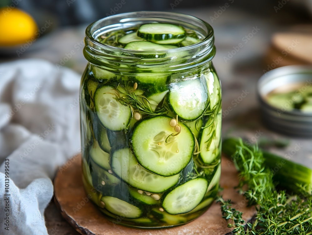 Cucumber pickles in jar Cucumber pickles in jar