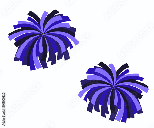 Set of multicolored pom-poms vector.
