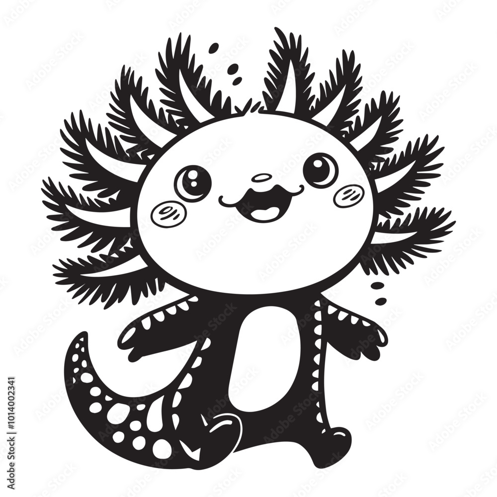 cute Axolotl silhouette cute Axolotl silhouette