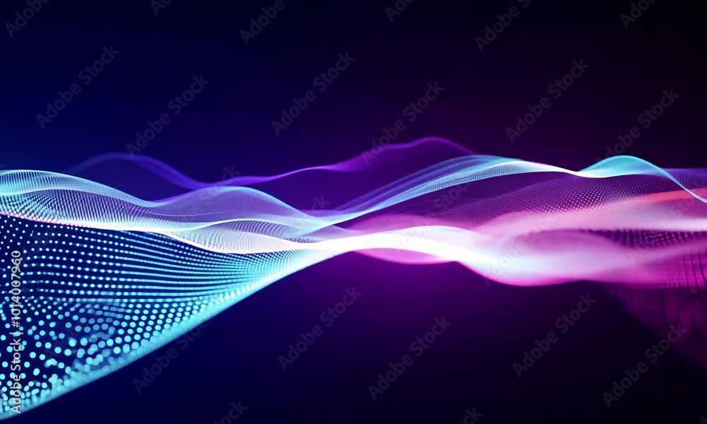 Neon dots forming wave patterns Video