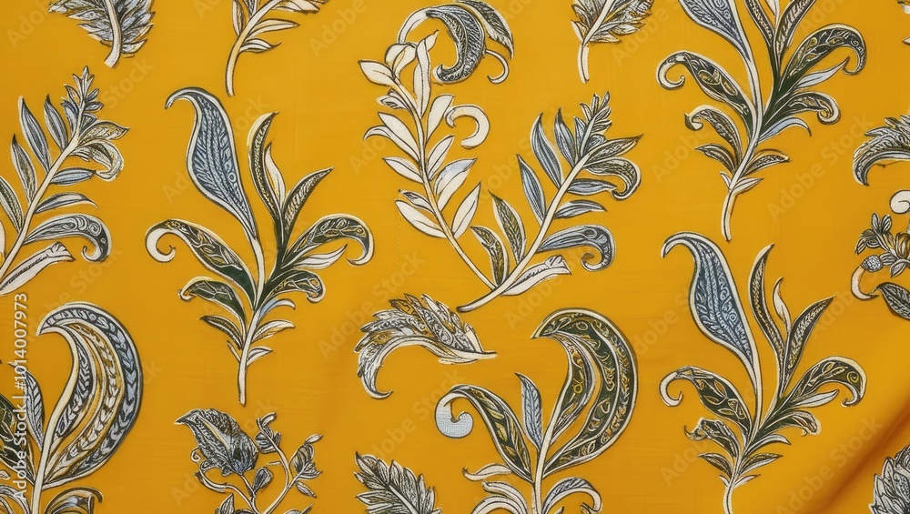 Indonesian batik motifs with very distinctive yellow background Indonesian batik motifs with very distinctive yellow background