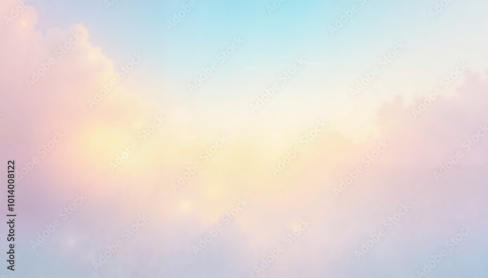 Fototapeta premium Soft pastel clouds and light sky in gentle hues creating a serene and dreamy atmosphere 