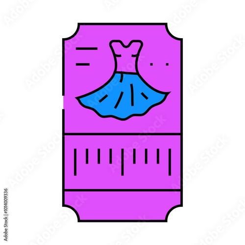 dance dress ticket line icon vector. dance dress ticket sign. isolated symbol illustration