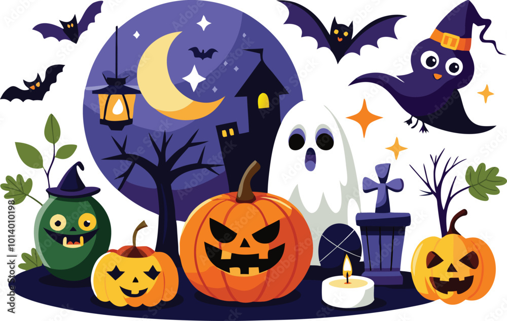 Halloween elements vector illustration Halloween elements vector illustration