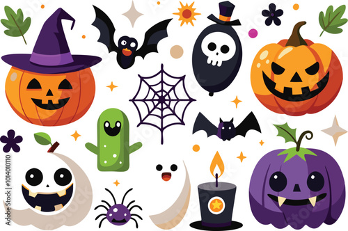 Halloween elements vector illustration