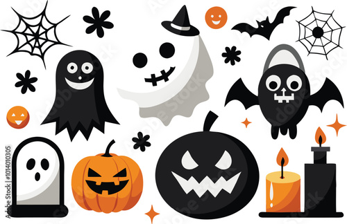 Halloween elements vector illustration