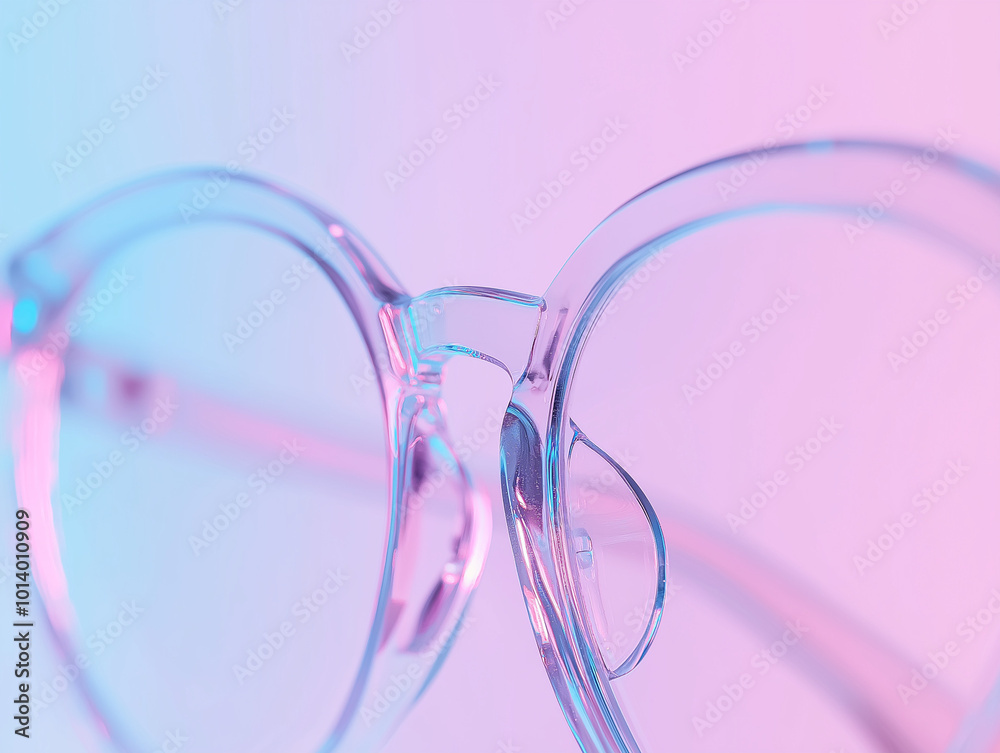 Clear Vision: Close-Up of Trendy Clear-Frame Glasses Clear Vision: Close-Up of Trendy Clear-Frame Glasses