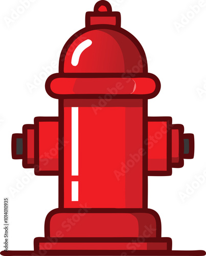 Red fire hydrant illustration with a simple and clean design