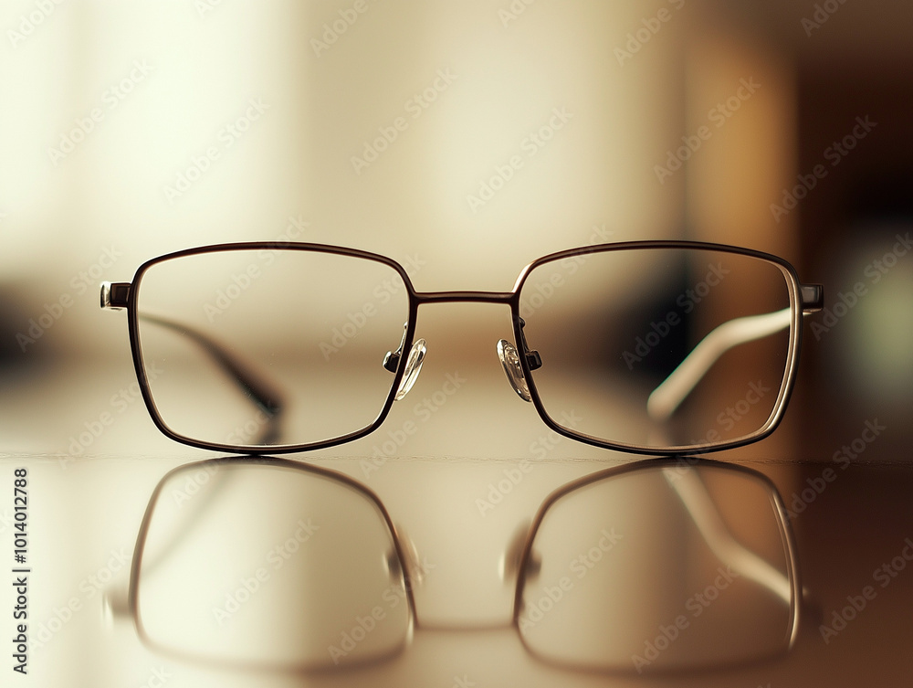Sleek Look: Stylish Rectangular Glasses with Metallic Accents Sleek Look: Stylish Rectangular Glasses with Metallic Accents