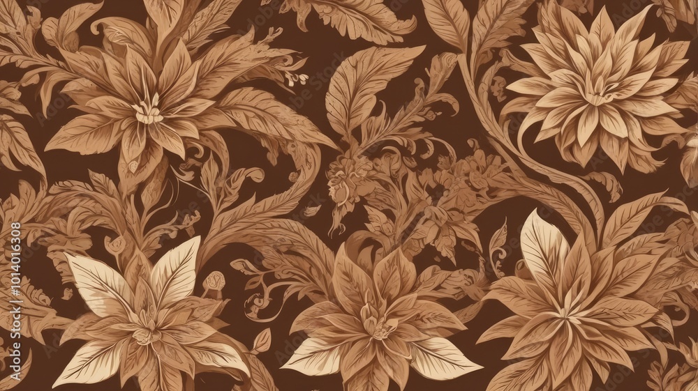 Fototapeta premium Indonesian batik motifs with very distinctive brown background