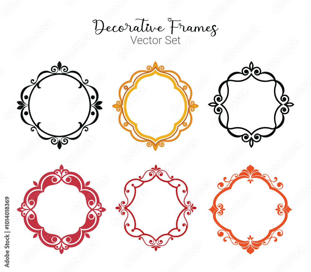 Obraz premium Decorative frames design vector set