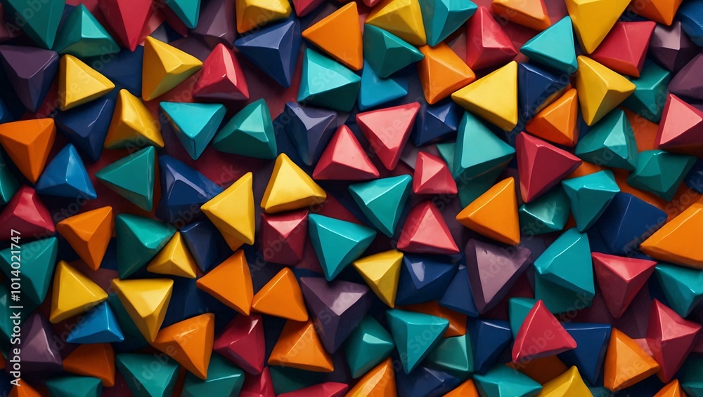 Abstract background of colorful triangles with a 3D effect. Abstract background of colorful triangles with a 3D effect.