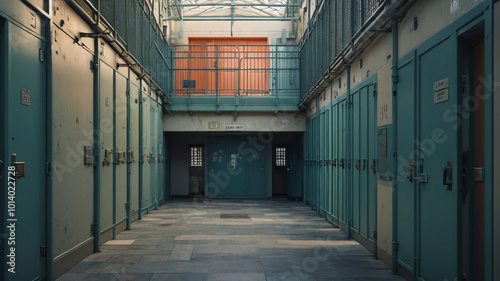 Within the prison walls, inmates pass the time in cramped cells, their days marked by routine and monotony as they count down the moments until freedom, Generative AI