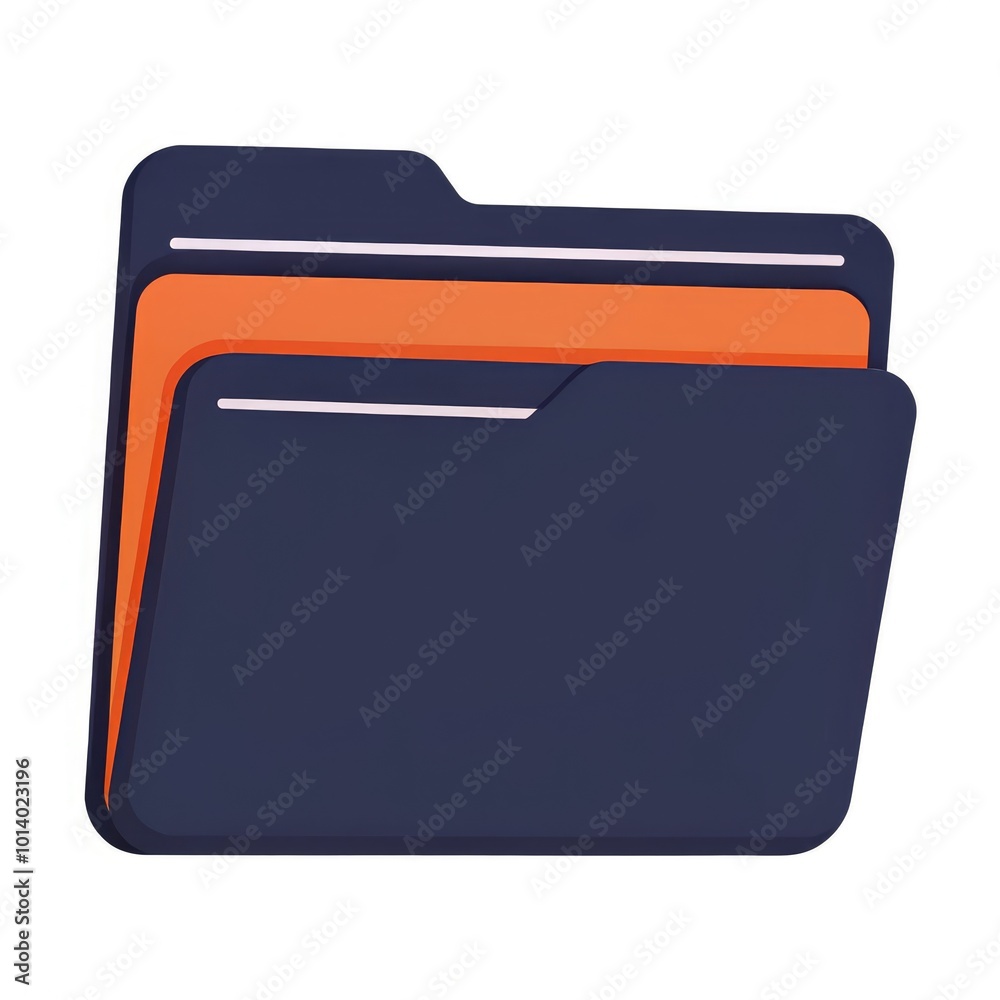 A sleek illustration showcasing a folder containing neatly arranged documents in standard scale A sleek illustration showcasing a folder containing neatly arranged documents in standard scale