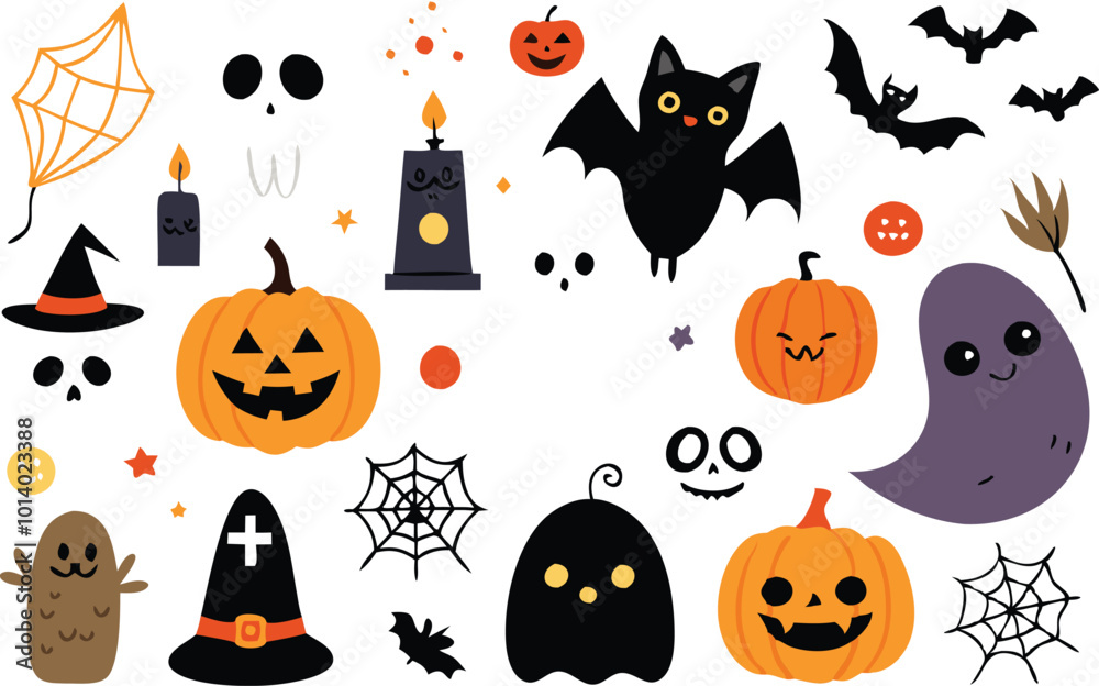 Obraz premium Set of Halloween elements illustration 