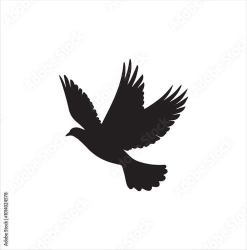 pigeon isolated on white background, bird, silhouette, eagle, vector, flying, animal, illustration, wing, nature, black, birds, dove, feather, wings, tattoo, fly, hawk, design, wildlife, flight, freed