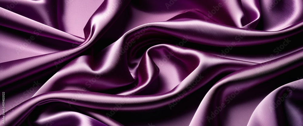 Fototapeta premium Purple silk fabric with luxury satin waves