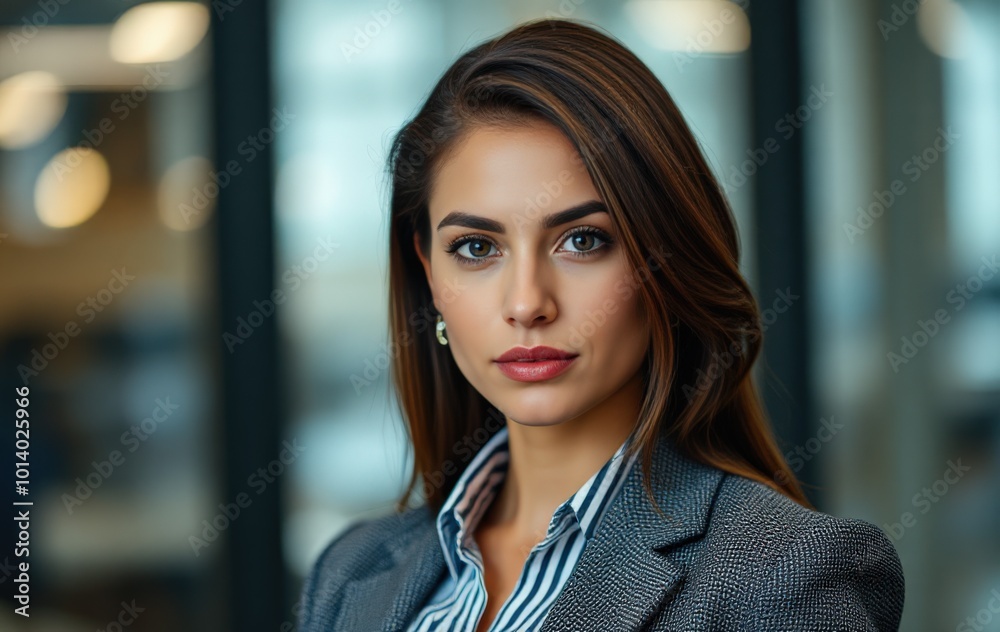 Naklejka premium Young female executive with confident gaze