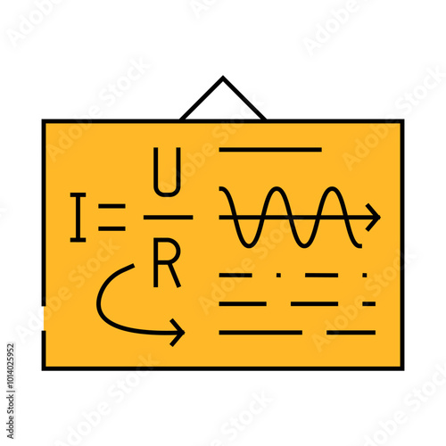 board with ohm law line icon vector. board with ohm law sign. isolated symbol illustration