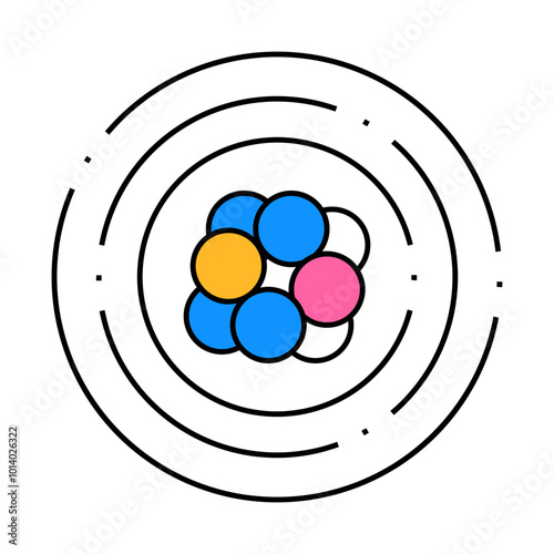 atom electron line icon vector. atom electron sign. isolated symbol illustration