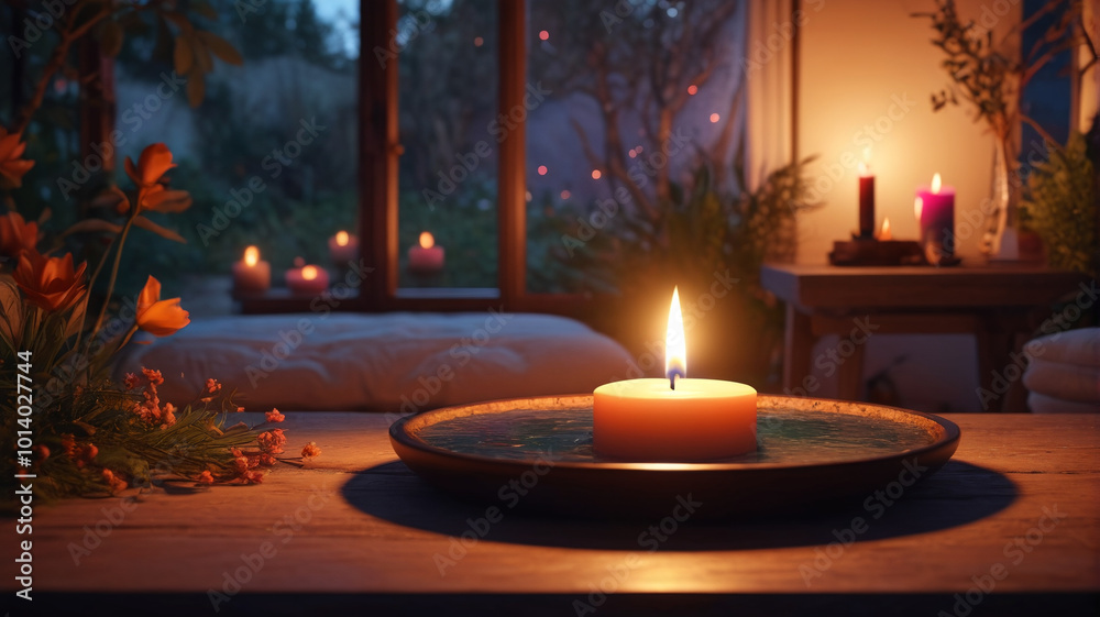 In a candlelit sanctuary, seekers of inner peace engage in guided visualization, their minds transported to serene landscapes and tranquil scenes, Generative AI In a candlelit sanctuary, seekers of inner peace engage in guided visualization, their minds transported to serene landscapes and tranquil scenes, Generative AI