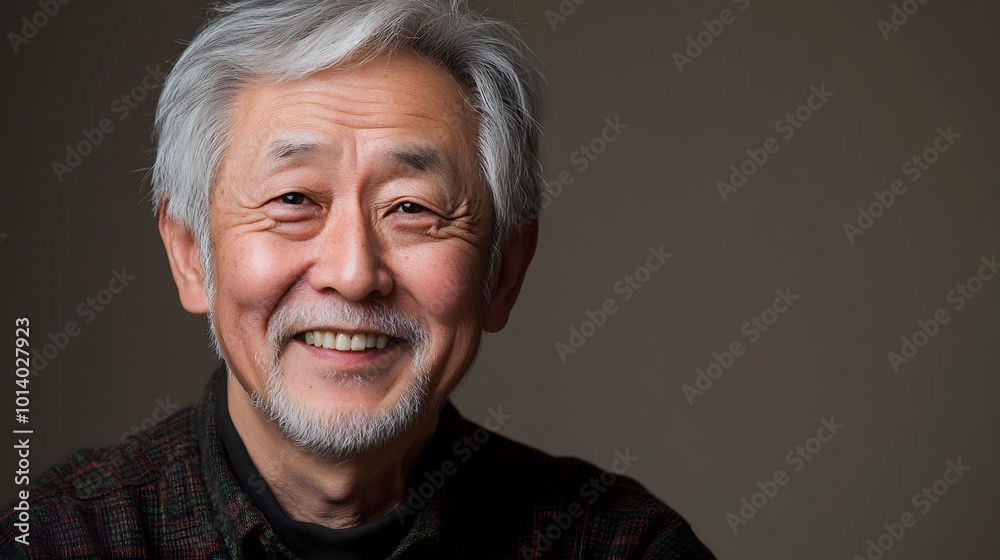 A warm portrait of a smiling, handsome senior male, showcasing his friendly demeanor and approachable personality