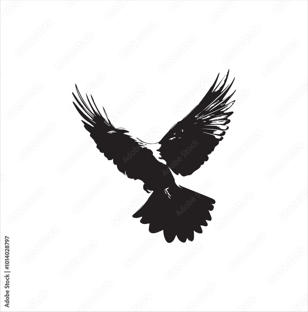 Obraz premium pigeon isolated on white background, bird, silhouette, eagle, vector, flying, animal, illustration, wing, nature, black, birds, dove, feather, wings, tattoo, fly, hawk, design, wildlife, flight, freed
