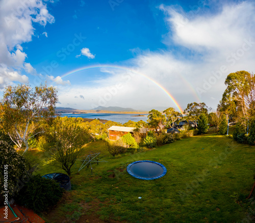 Rainbow on Jindabyne Lake, New South Wales, Australia photo