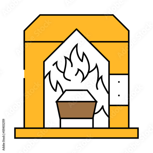 rite of cremation line icon vector. rite of cremation sign. isolated symbol illustration
