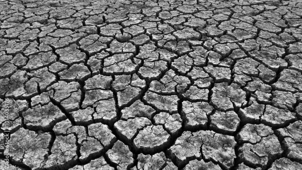 broken and cracked lands caused by drought, lands split open by thirst,