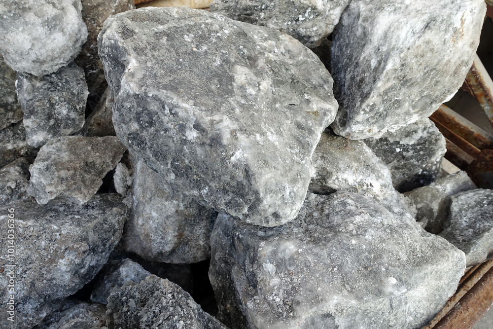 large pieces of rock salt for sheep and cows to lick,