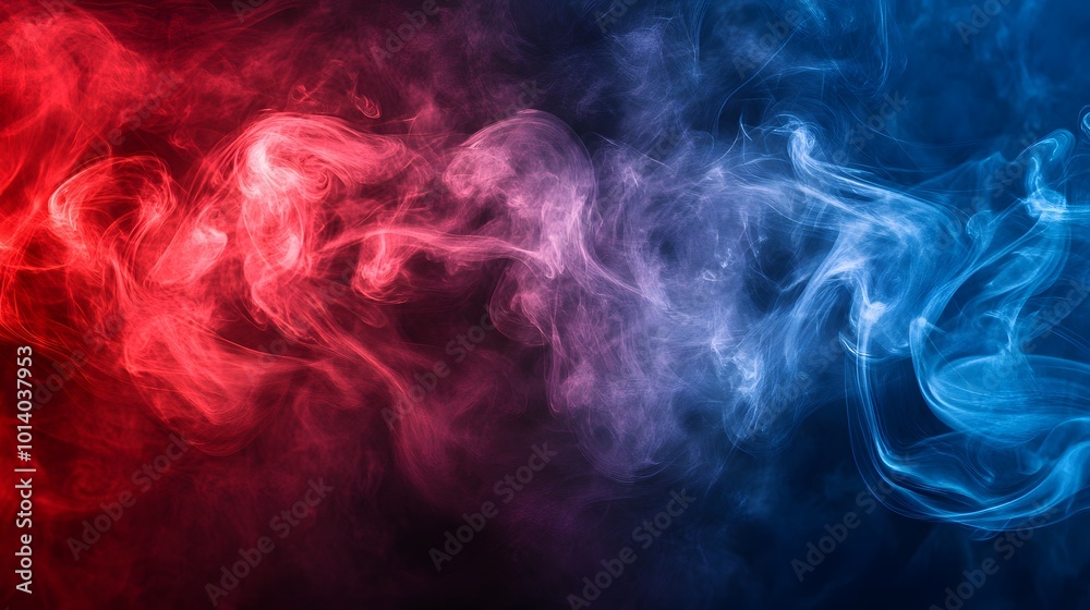 Red smoke on a blue background, mystic texture, neon colors Red smoke on a blue background, mystic texture, neon colors
