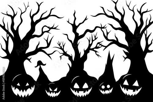 spooky halloween tree with bats