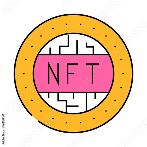 nft token line icon vector. nft token sign. isolated symbol illustration