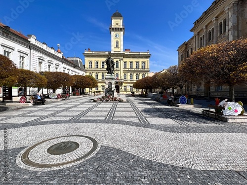 Komárno town center with the town hall photo