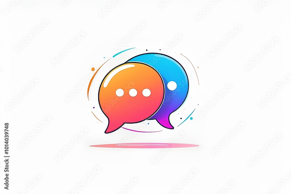 vibrant dialogue bubbles in gradient colors, symbolizing creative communication and social interaction vibrant dialogue bubbles in gradient colors, symbolizing creative communication and social interaction