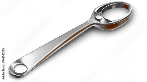 Metallic can opener with a modern design isolated on a white background ideal for kitchenware product displays cooking tools and culinary-themed advertisements Generative AI